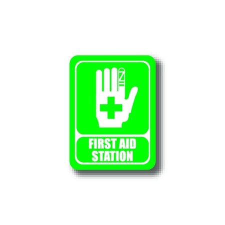 Ergomat 12in x 9in RECTANGLE SIGNS - FIRST AID STATION DSV-SIGN 108 #2303 -UEN